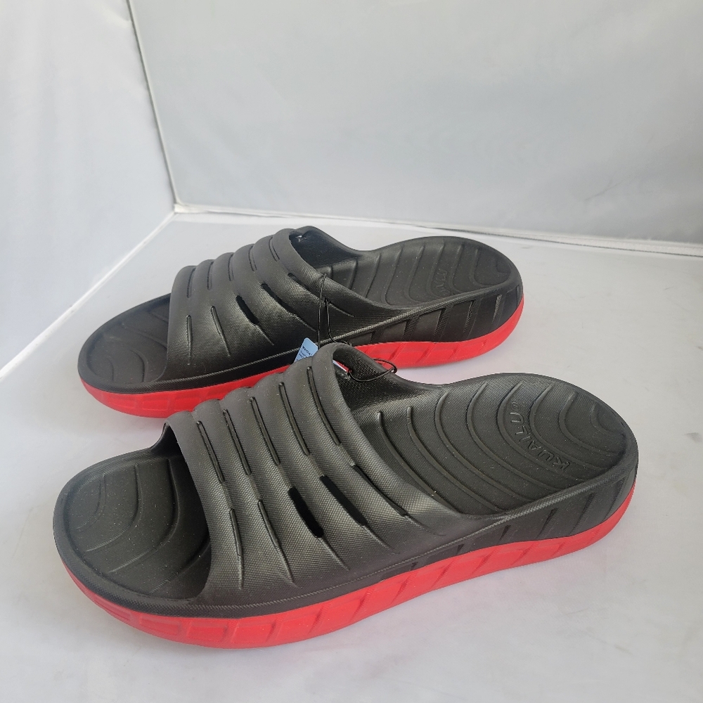 KuaiLu Sport Recovery Orthotic Slides Sandals Mens US 13 Black Synthetic Comfort - Picture 1 of 4